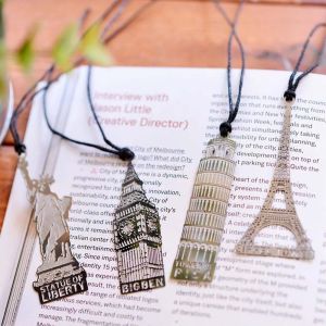 EDDY SONG Stationery Learn Supplies Vintage Modeling Building Book Mark Paper Clips Eiffel Tower Mark Page Big Ben Bookmark European Bookmark