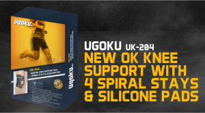 Ugoku New OK Knee Support With 4 Spiral Stays & Silicone Pad UK-204 FREE Physiotherapist E-Consultation RM 50 Malaysia MDA Approved Quality | Knee support /