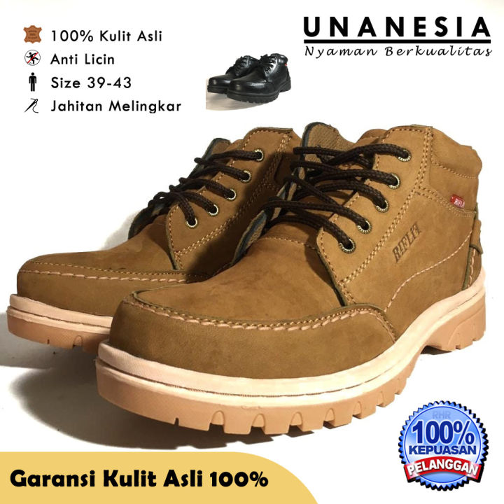 Sepatu Kickers Sepatu Boots But Laki-laki Pria Bahan Kulit 100