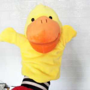 Cute Yellow duck open mouth children hand puppet plush toy