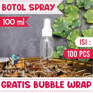 Botol Spray 100 ml Isi 100 pcs - Botol Plastik Minyak Wangi Botol Plastik Spray-Botol Semprot Murah