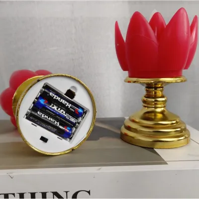 Đèn Hoa Sen Đặt Bàn Thờ Sử Dụng Pin Đèn LED An Toàn Dành Cho Ban Thờ Phật Giáo