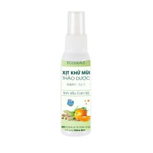 Xịt Khử mùi Kháng khuẩn thảo dược công nghệ Nano Bạc ECODEALS - Tinh dầu Cam Sả