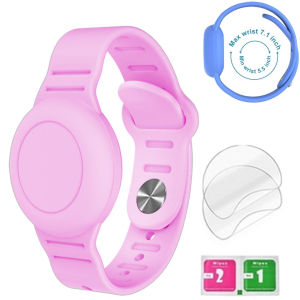 AirTag Bracelet for Kids AirTag Holder with Pin Soft Silicone Air Tag Wristband Kids Lightweight GPS Tracker Holder Compatible with AirTag Watch Band for Child