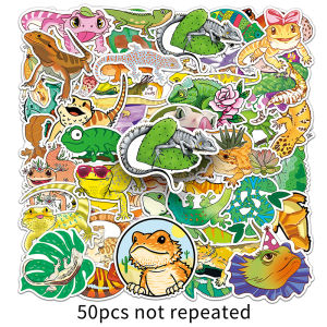 50PCS Cartoon Animal Lizard Sticker Waterproof Decorative Kid Toys Stationery Box School Bag Water Cup Sticker