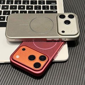 Metallic Paint Plastic Slim Heat Dissipation Case For iPhone 17 Air 16 15 14 Plus 13 12 11 Pro Max For Magsafe Magnetic Cover