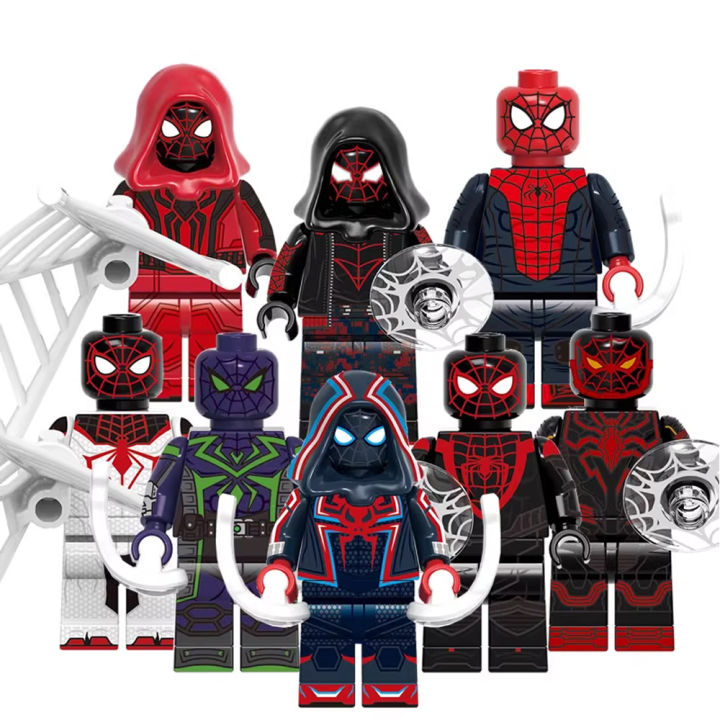 G0120 The End Classic Crimson Cowl Purple Reign Miles Morales 2099 Suit ...