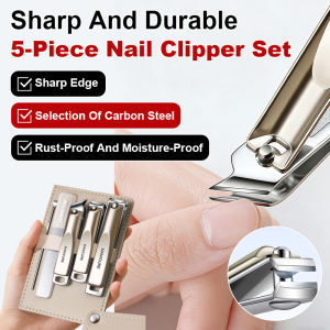 Nail Clipper Set Sharp Durable 5-Piece Manicure Kit Personal Grooming Tool