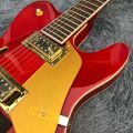 Custom Shop WhiteFender Telecaster Semi Hollow Body กีตาร์ไฟฟ้า F Hole Body Gold B500 Tremolo Bridge. 