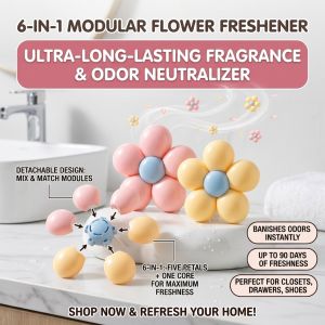 One-in-Six Long-Lasting Fragrance Diffuser Multi Scent Air Freshener Odor Care Aroma Diffuser for Home Bedroom Bathroom Car Office Fresh Fragrance