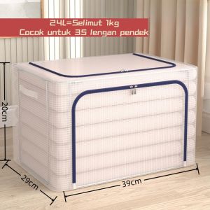 66L/110L Kotak Penyimpanan Storage box Serbaguna lemari pakaian box penyimpanan tempat Rangka baja kain nilon lipat kotak penyimpanan transparan tahan air