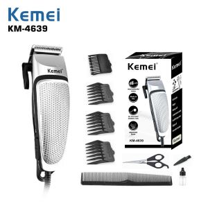 KEMEI Alat Cukur Rambut KM 4639 Hair Trimmer Professional Mesin Potong Rambut Silver