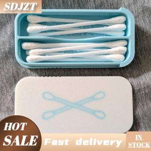 SDJZT Mini Trượt Bông Tăm Bông Hộp Lưu Trữ Xách Tay Tăm Bông Trường Hợp Cho Du Lịch Và Sử Dụng Hàng Ngày Đa-Ngăn Bụi-Bằng Chứng Giữ Sạch