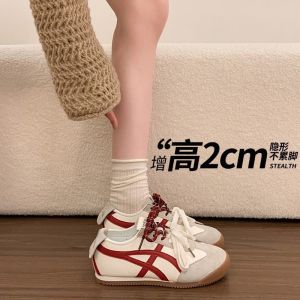 [Free Shipping] WomenS 2026 New Spring Collection: Retro Versatile Lightweight Comfortable And Easy-To-Wear White Sneakers With A Hidden Heel