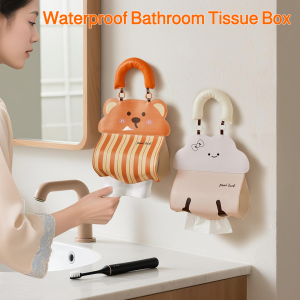 Cute Cartoon Wall-Mounted Tissue Box Waterproof Bathroom Tissue Box Living Room & Car Tissue Cover