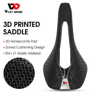 WEST BIKING Cozy Honeycomb Saddle MTB Road Bike Bicycle Cushion Power Patented Material Hollow Breathable Saddle Racing Saddle Black