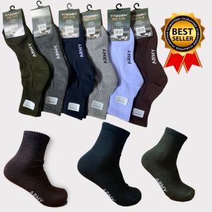 KAOS KAKI TEBAL PENDEK / KAOS KAKI TERRY 3/4 / KAOS KAKI ARMY 3/4 TEBAL TAGGEH ( SUDAH DI PACKAGING)