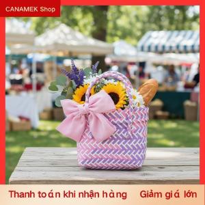 CS Dệt thủ công Bowknot giỏ cho đám cưới bên kỳ nghỉ món quà lưu trữ du lịch giải pháp