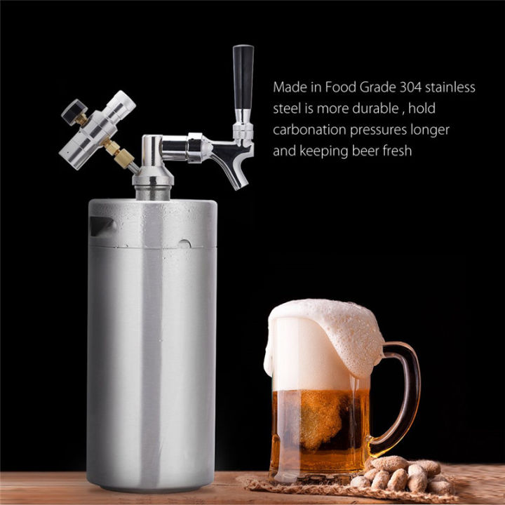 3 Gallon (5L) Mini Beer Barrel Stainless Steel Mini Beer Barrel Spear ...