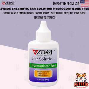 Zymox Ear Solution for Infection Itchy Smelly Irritation of Dogs and Cats Hydrocortisone Free