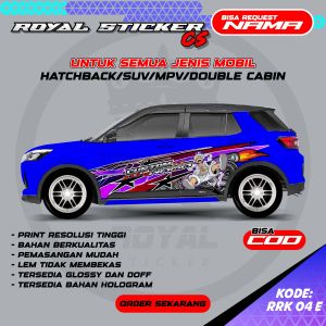 RRK 04-STIKER DECAL MOBIL XENIA XPANDER YARIS KIJANG PAJERO TERIOS RUSH GRATIS CUSTOM NAMA