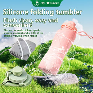 【Environmental Protection】600ml Collapsible Folding Water Bottles for Sports Tumbler Leak Proof Reusable Silicone Foldable Lightweight Water Bottle for OutdoorTravelGymHikingCyclingCamping ﻿