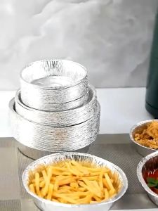10PCS Round Aluminum Foil Tray Non-Stick Oil-Proof Aluminum Foil Tin Box Food Grade ISO Certified