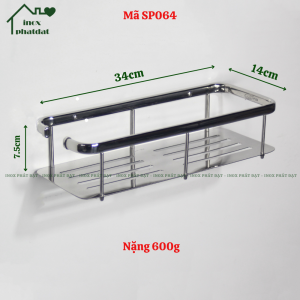 Kệ nhà tắm 1 tầng treo tường PHÁT ĐẠT Inox 304 kệ gia vị nhà bếp giá để xà bông phòng tắm (SP051.063.064)