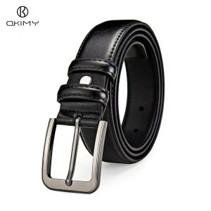 OKIMY Men Belts Soft PU Leather Belts Utility Waist Belts 120cm Adjustable Length Dress Belts for Men with Classic Buckle Vintage Jeans Belt for Men