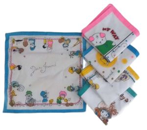 ผ้าเช็ดหน้าเด็ก จำนวน 12ผืน เนื้อผ้าฝ้าย ขนาด 10x10นิ้ว