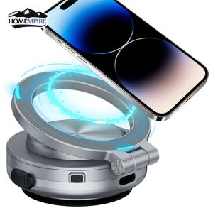 Magnetic Car Phone Mount for iPhone and Android with Flexible Rotation and Secure Suction