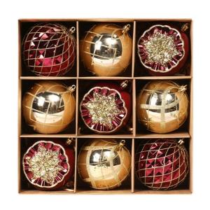 Gói 9 quả bóng cây chúc mừng giáng sinh bóng trang trí Giáng sinh đầy màu sắc trang trí với các chi tiết tốt lễ hội treo đồ trang sức