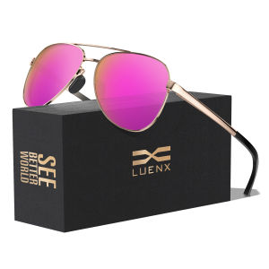 LUENX Kacamata Hitam Aviator Sunglasses for Men Women Polarized - UV400 Protection Stylish Shades 59 MM Driving Outdoor Activities  Original Sunglasses 6403-2