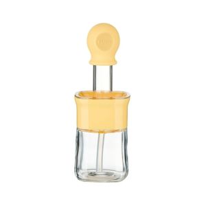 GOXBERK 230ml 2 in 1 Oil Dispenser Brush Silicone Basting Brush Food Grade Oil Pot Non-Drip Visible Transparent Oil Bottle Baking