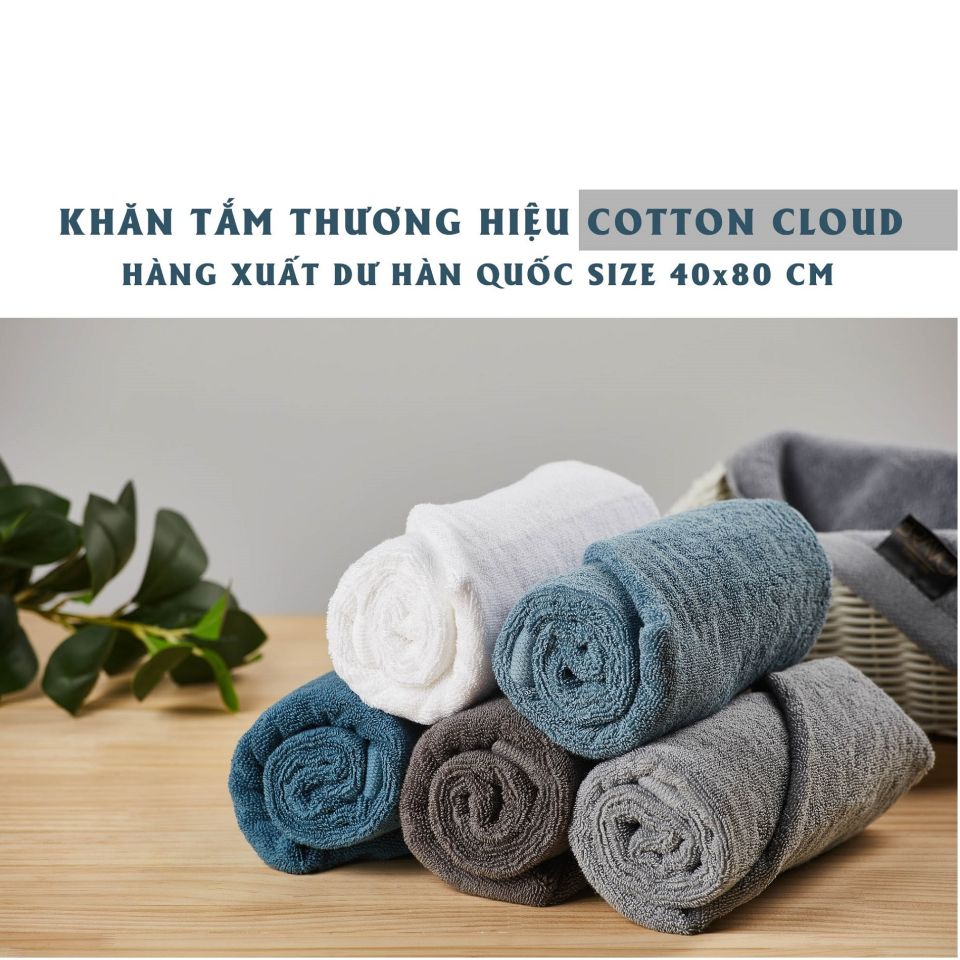 Khăn tắm khăn lau size 40x80cm - 100% cotton siêu thấm hút - Hàng xuất khẩu chất lượng cao dày dặn