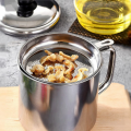 Stainless Steel Oil Filter Pot Kitchen Cooking Tool Storage Can Grease Strainer Container. 