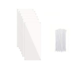 OUTOPEN 6/12Pcs with Zip Ties Pet Cage Liner Clear Edge Prevent Scatter Rabbit Urine Guard Durable Cutable Cage Protection Pet Cage