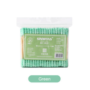 BabyShine 100pcs cotton swabs pack baby thin cotton bud/spiral ear pick cotton swab