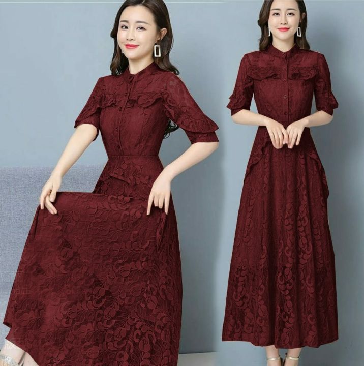 HAN FASHION Dress Korea Baju Dress Wanita Model Terbaru Longdress Amita MC02 Dres Kondangan Wanita Modern