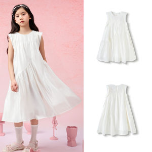 balabala Children Girl Dress 2025 New Summer Sleeveless Dress Middle Older Children Sweet Chic