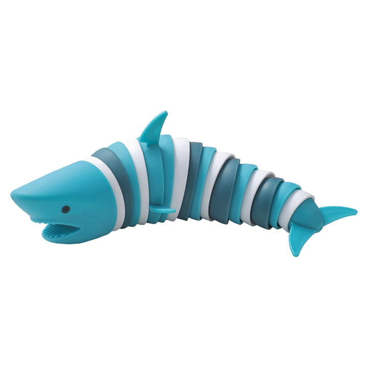 microgood Ocean Shark Squeeze Fidget Toy Articulated Stim Toys Anti-stress  Flexible Cartoon Shark Slug Fidget Sensory Toy Children Funny Decompression 