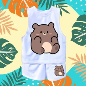 Trendy CUTE Muscle tee Terno for kids Cute muscle tee short prints sublimation|Kids tops & short