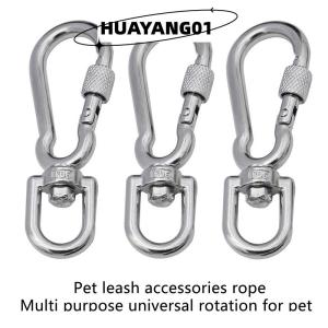HUAYANG01 [HOT FASHION] Stainless Steel Swivel Snap Hooks Locking Dog Leash Buckle Quick Release Buckle Carabiner Clips For Dog Walking Camping