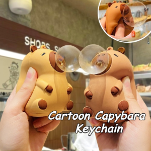 Cartoon Capybara Squeeze Toy Keychain Bubble Spitting Design For Stress Relief And Decoration