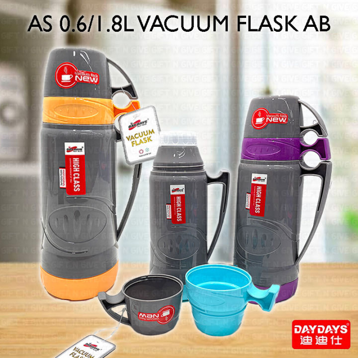 AS Double Cup Thermal Insulated Glass Vacuum Flask (AB) Lazada