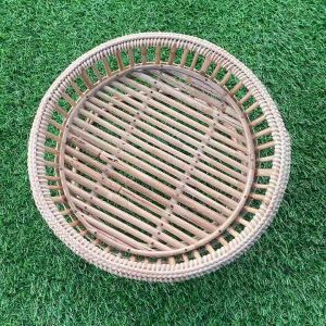 ขันโตกหวายพานขันโตก ทําจากหวายแท้100% ขนาด 13 นิ้ว (ก.13*ส.6นิ้ว) ทาเคลือบเงาแล้วอย่างดี