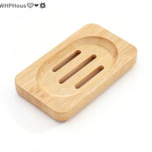 WP💓💛💖 Natural Bamboo Soap Dish 2 Layer Wooden Tray Prevent Mildew Draining Soap Holder for Bathroom Shower Counter