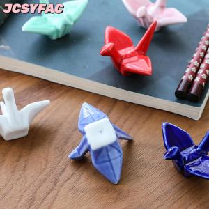 JCSYFAC Giấy Gốm Cần cẩu đũa phần còn lại đũa dĩa muỗng chủ bữa ăn tối muỗng đứng trang trí nhà trang trí tân gia món quà