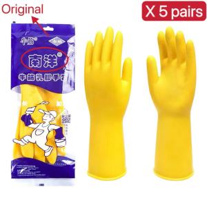 5pairs latex gloves rubber gloves for washing clothes dishwashing gloves yellow makapal rubber gloves heavy duty cleaning gloves housekeeping laundry gloves heavy duty cleaning gloves for dogs rubber gloves for kitchen gloves cleaning tools home essential