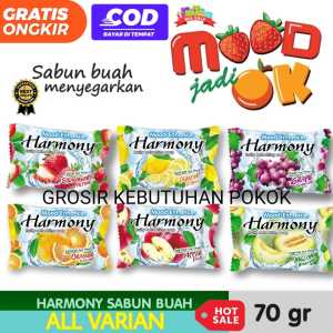 12 Pcs HARMONY  Sabun Buah Refresing Soap aneka rasa 70 Gram